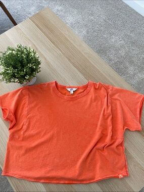 JoyLab Orange Short-Sleeve Boxy Cropped Tee